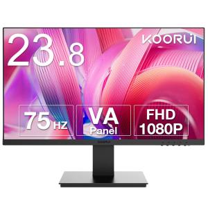 KOORUI モニター 23.8インチ 24N1A ディスプレイ VA非光沢 sRGB 99% フルHD 75Hz ブルーライト軽減 スピーカー非搭載