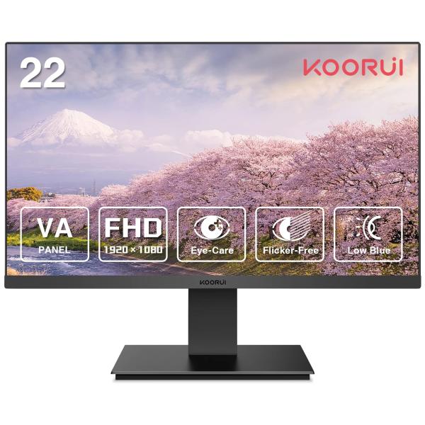 KOORUI 22インチ PCモニター FHD 1080P/フルHD VA液晶 ディスプレイ 75H...