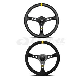 正規品 MOMO ステアリング V6 ブラックレザー 35φ (348mm) アメリカン