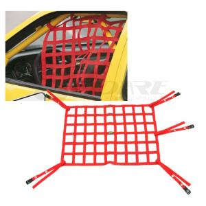 汎用 レーシング セーフティ ウインドウ ネット 窓 安全 赤/レッド