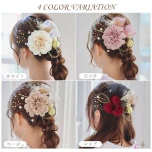 レディース 水引き 髪飾り ヘアアクセ オーガ...の詳細画像1