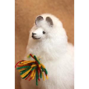 ALPACA WHITE 26cm】アルパカ ぬいぐるみ置き物 アルパカ毛 100