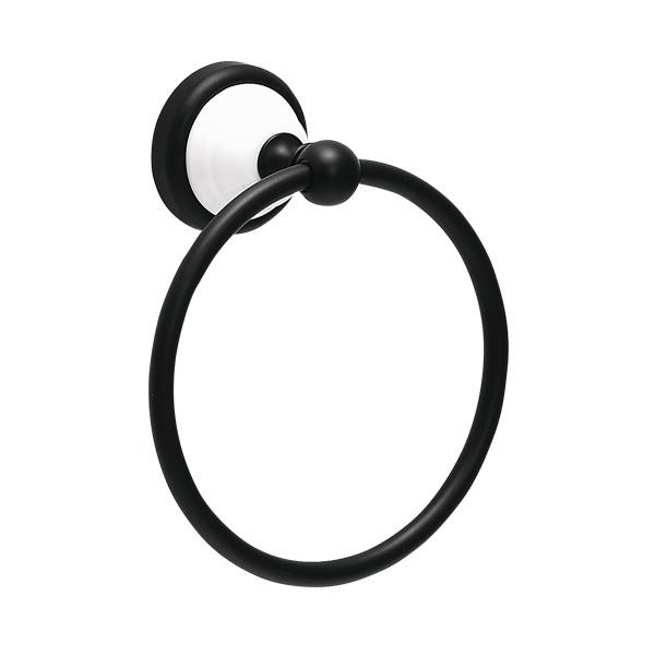 タオルハンガー 真鍮 タオル掛け おしゃれ タオルリング CE BK ブラック仕上げ 艶消し 黒 マ...