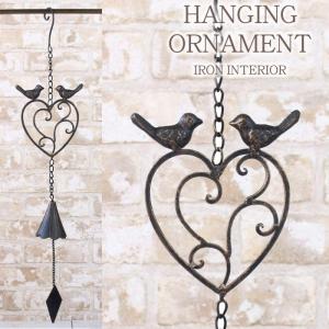 ガーデンオーナメント アイアン製 ハンキング ドアベル