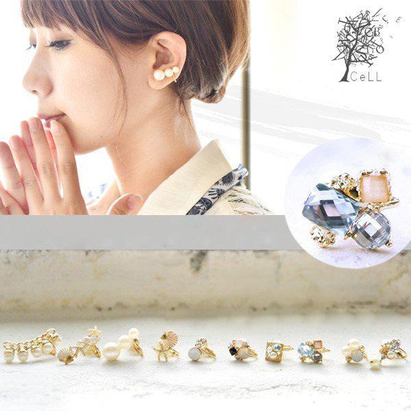 イヤーカフ イヤーアクセサリー ビジュー パール レディース 20代 30代 40代 50代 60代...