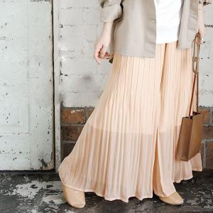 ワイドパンツ フレアパンツ プリーツ シフォン ボトムス おしゃれ レディース 20代 30代 40代 おしゃれ