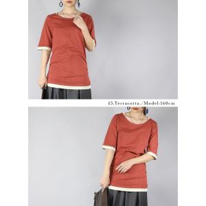 カットソー レディース 綿 春夏秋 ロンT 2...の詳細画像4