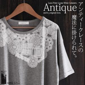 カットソー Tシャツ レディース トップス 半袖 5分袖 プリントＴシャツ