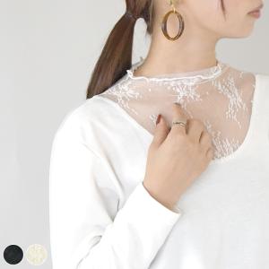 シアーインナー 裏起毛 ハイネック トップス 重ね着 花柄 カットソー シースルー 50代 40代 30代 20代 きれいめ 上品 あったか 暖か 黒 白 おしゃれ