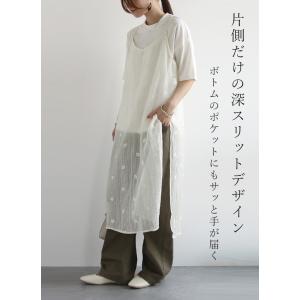 キャミワンピース ロング 黒 花柄 レディース...の詳細画像4