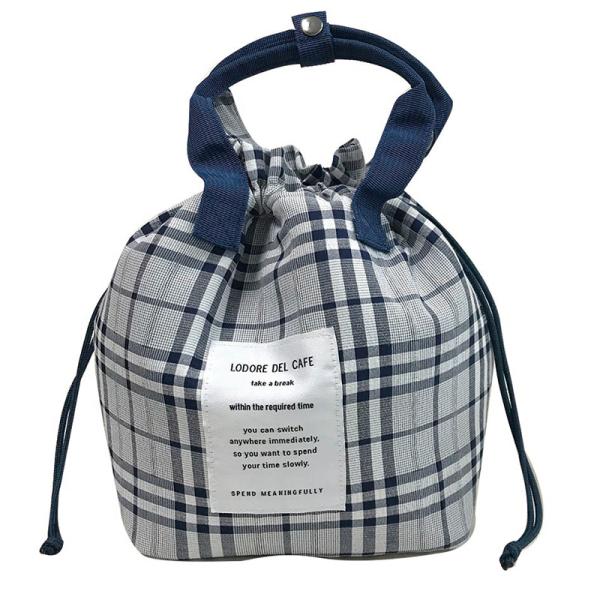 ランチバッグ 保冷 巾着 おしゃれ お弁当 かばん 鞄 チェック 柄 レディース キッズ 通勤 通学...