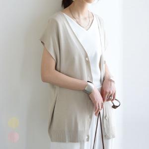 ニットベスト レディース 春 夏 おしゃれ 前開き