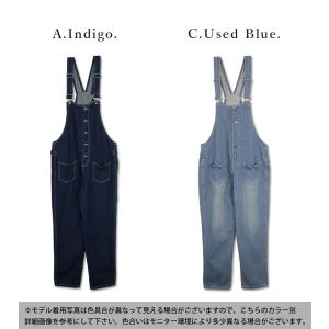 サロペット デニム オーバーオール 綿 体型カ...の詳細画像1
