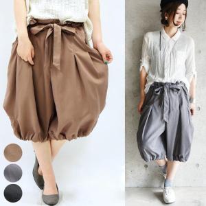 バルーンパンツ ウエストリボン ハーフパンツ ボトムス