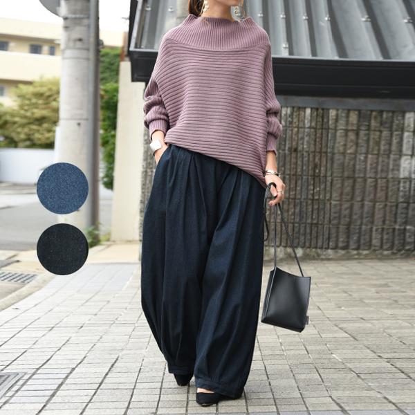 デニムパンツ レディース ワイド ウエストゴム 秋 冬 春 ロング メンズ 大きいサイズ ボリューム...