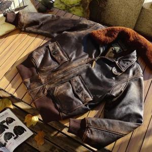 在庫処分！本革 革ジャン ジャケット 本革 牛革 A-1タイプ メンズ 本革 革ジャン レザージャケット 牛革 A-1タイプ メンズ/レザー