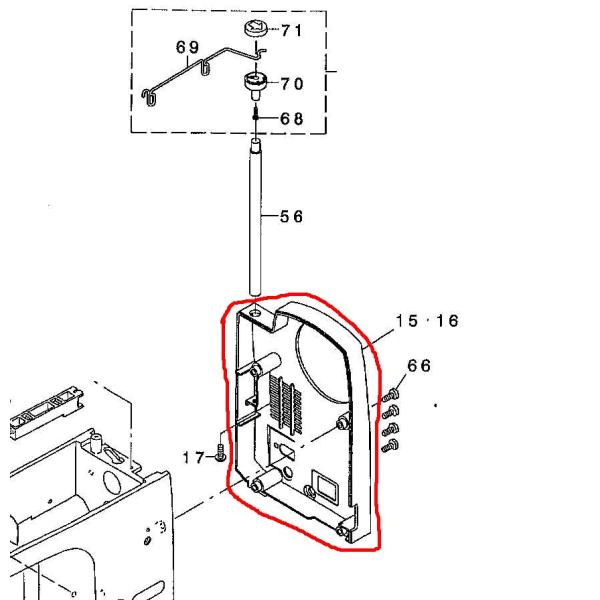 JUKI　職業用ミシン(シュプール25シリーズ用）ベルトカバー