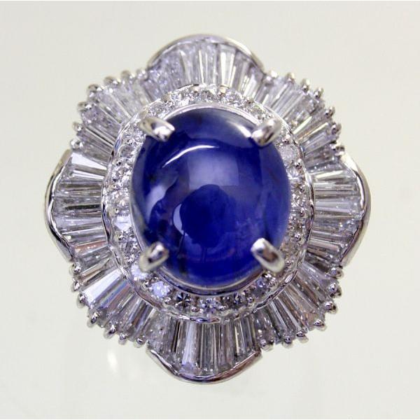 ◎中古美品◎プラチナ　スターサファイア　7.378ct　ダイヤ　1.70ｃｔ　リング　11号