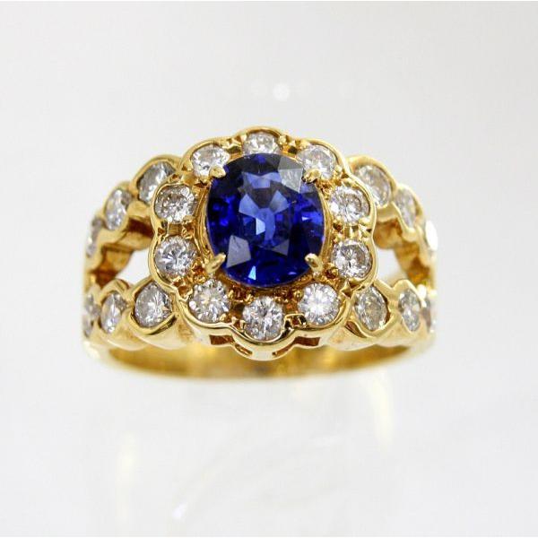 ◎中古美品◎１８金　サファイア　1.22ct　ダイヤ　1.20ct　リング　11号