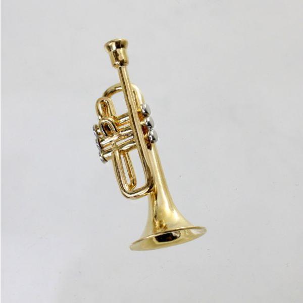 ◎中古美品◎１８金，プラチナ　トランペットデザイン　ペンダント