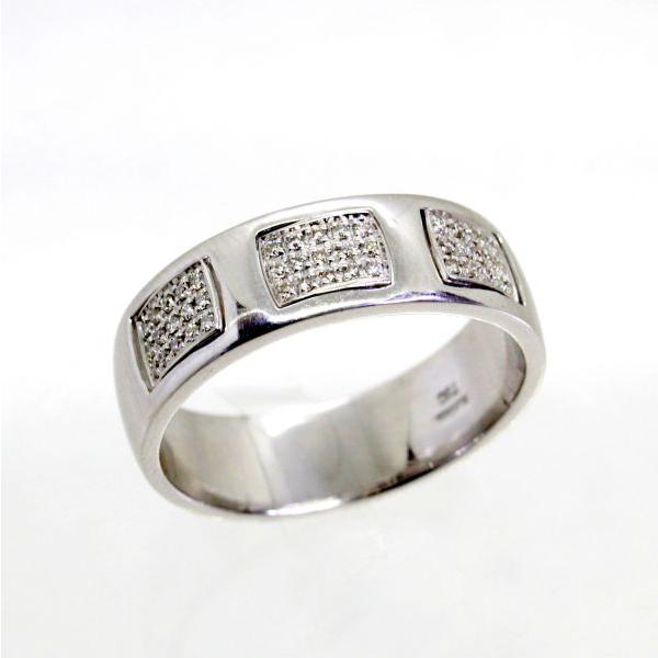 ◎中古美品◎１８金ＷＧ　ダイヤ　ギミックメンズリング　26.5号