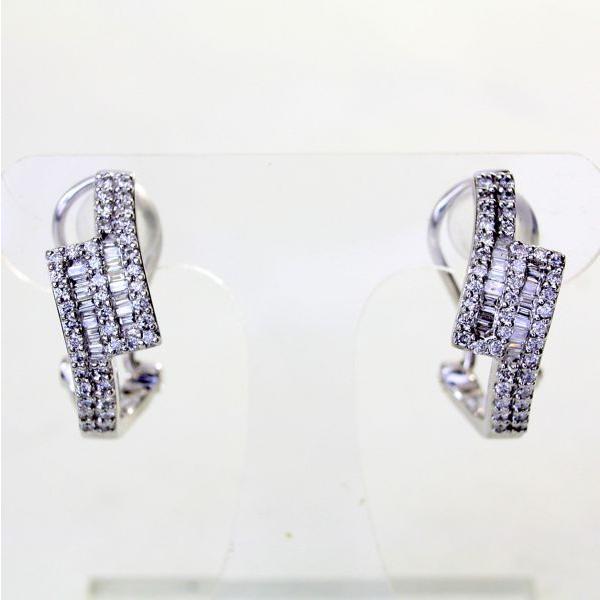 ◎中古美品◎１８金WG　ダイヤ　0.58ct　ピアス