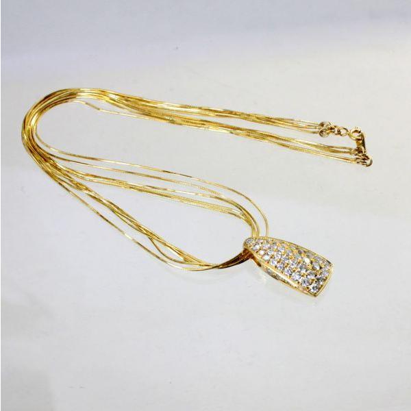 ◎中古美品◎１８金　ダイヤ　1.50ct　ペンダント付ネックレス