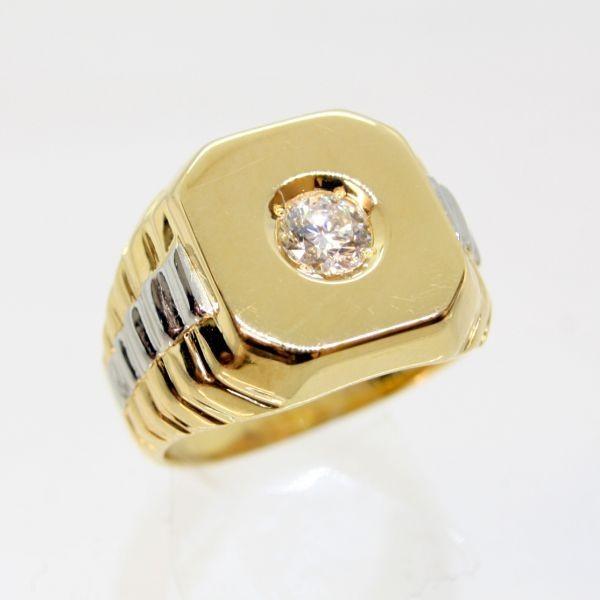 ◎中古美品◎１８金，プラチナ　ダイヤ　0.527ct　メンズリング　16.5号