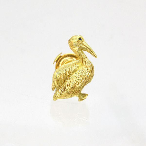 ◎中古美品◎１８金　サファイア　鳥デザイン　ピンブローチ