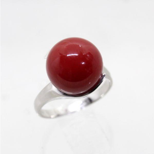 ◎中古美品◎プラチナ　赤サンゴ　11.3mm　リング　10号
