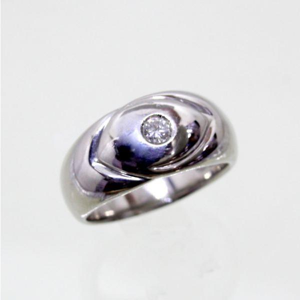 ◎中古美品◎プラチナ　ダイヤ　0.13ct　メンズリング　16.5号