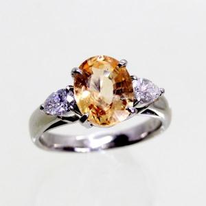Pt900 プラチナ リング ダイヤモンド 0.555ct/0.16ct 3石 シンプル