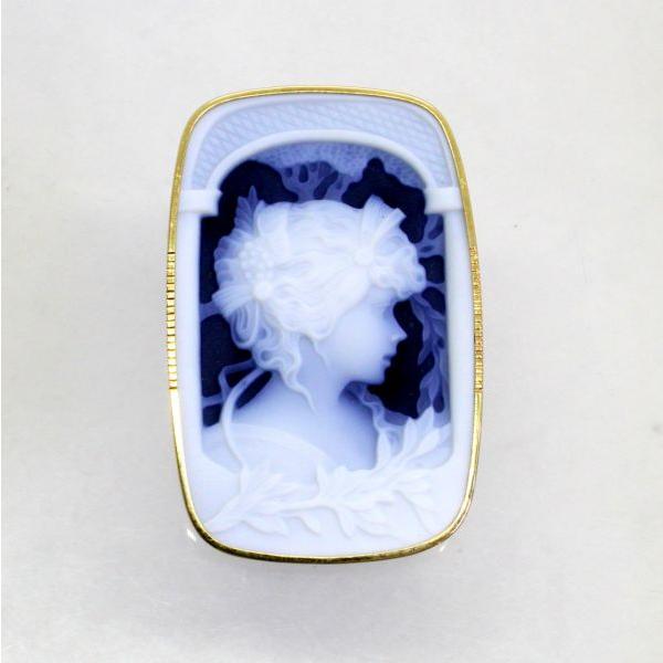 ◎中古美品◎１８金枠　メノウカメオ　ブローチ兼ペンダント