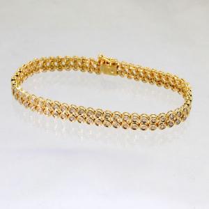 K18YG ダイヤモンド テニス ブレスレット 17.5cm D2.00ct イエロー