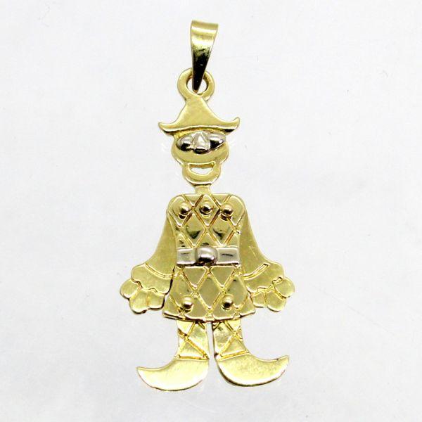 ◎中古美品◎１８金YG,WG　ピエロデザイン　ペンダント