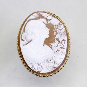 CAMEO（カメオ） 【限定1点】 K18 イエローゴールド シェル ブローチ