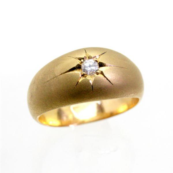 ◎中古美品◎１８金　ダイヤ　0.11ｃｔ　月甲丸　リング　18号