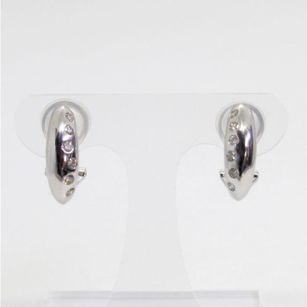 ◎中古美品◎１８金WG　ダイヤ　計0.30ct　ピアス兼イヤリング