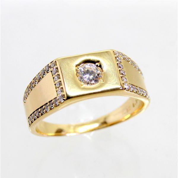 ◎中古美品◎１８金　ダイヤ　0.30ｃt　039ｃｔ　メンズリング　22号