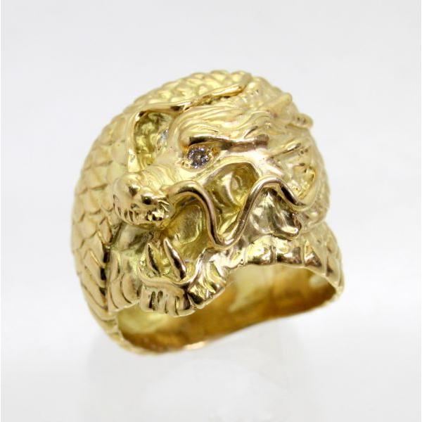 ◎中古美品◎１８金　ダイヤ　龍デザイン　リング 　12号