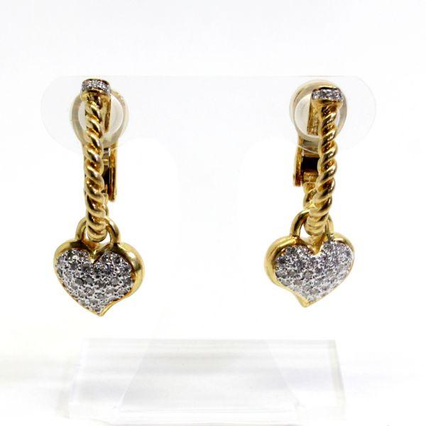 ◎中古美品◎１８金YG,WG　ダイヤ　0.74ct　ピアス