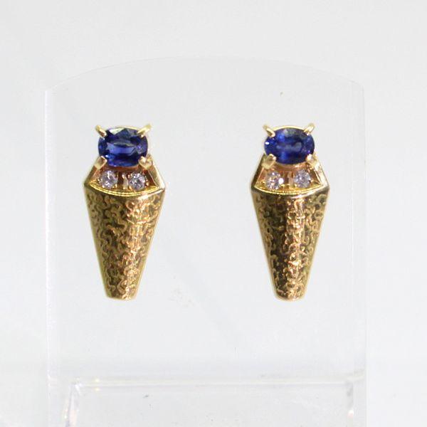 ◎中古美品◎１８金　サファイア，ダイヤ　ピアス