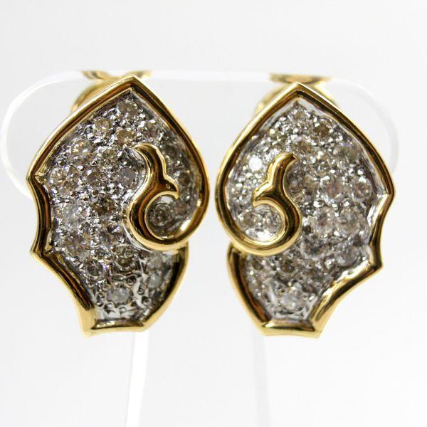 ◎中古美品◎１８金YG,WG　ダイヤ　1.41ct　ピアス