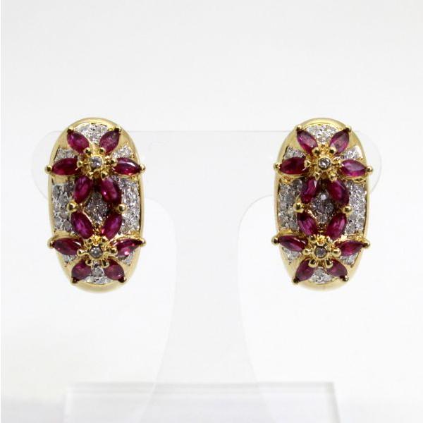 ◎中古美品◎１８金　ルビー　2.30ｃｔ　ダイヤ　0.70ｃｔ　ピアス