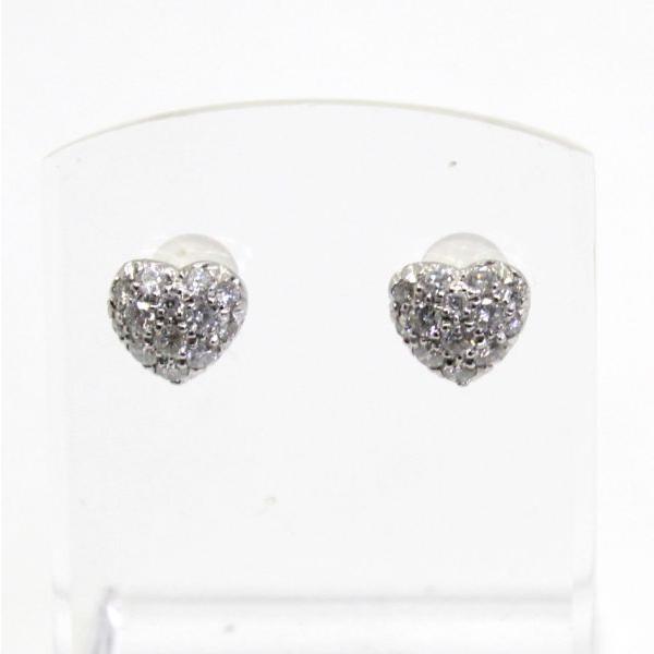 ◎中古美品◎１８金WG　ダイヤ　計0.56ct　ハートデザイン　ピアス