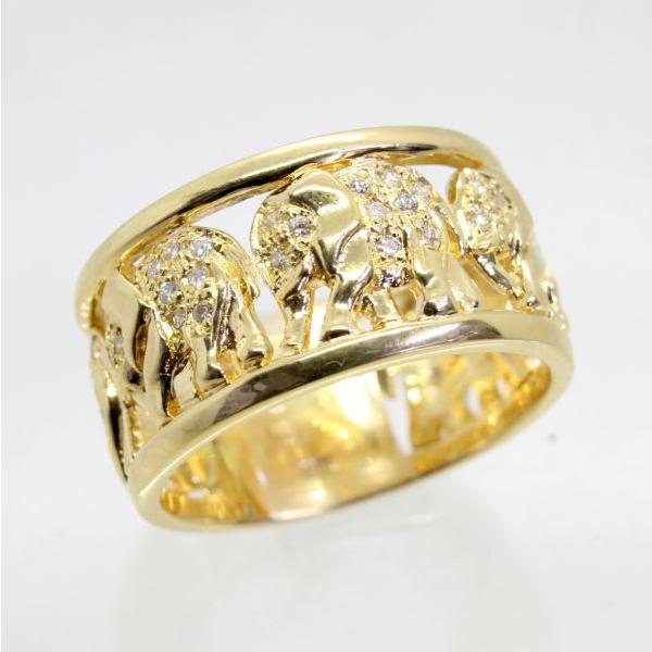 ◎中古美品◎１８金　ダイヤ　0.35ct　エレファントデザイン　リング　22号