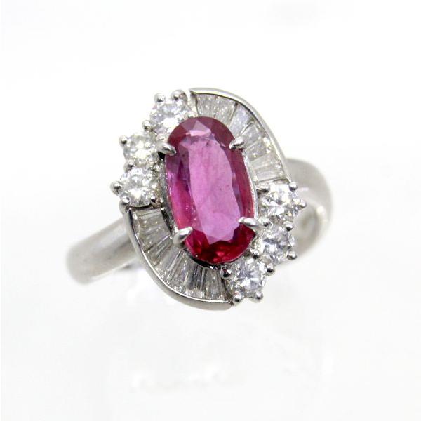 ◎中古美品◎プラチナ　ルビー　1.62ｃｔ　ダイヤ　0.76ｃｔ　リング　11号