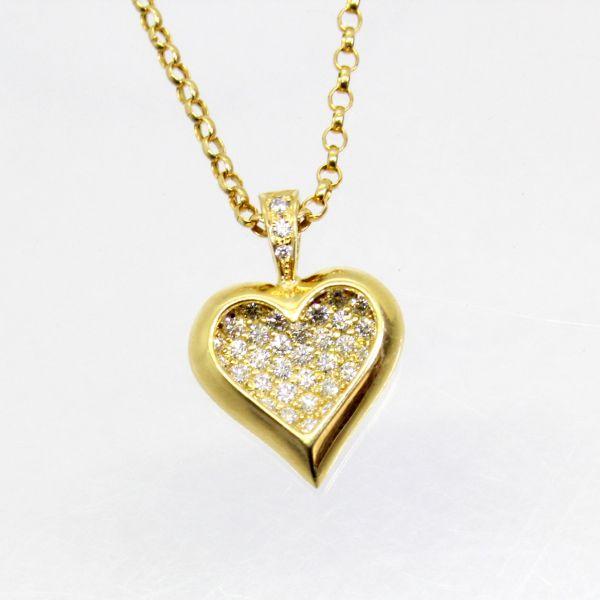 ◎中古美品◎１８金　ダイヤ　1.00ct　ハートデザイン　ペンダント付ネックレス