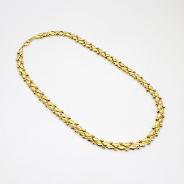 ◎中古美品◎１８金YG,PG　ツーカラー　デザインネックレス