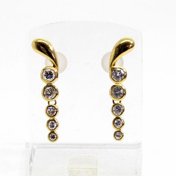 ◎中古美品◎１８金　ダイヤ　計1.00ct　ピアス